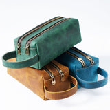 Mens Large Leather Pencil Case Pen Bag