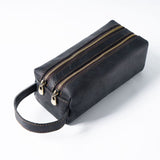 Black Large Leather Pencil Case Pen Bag