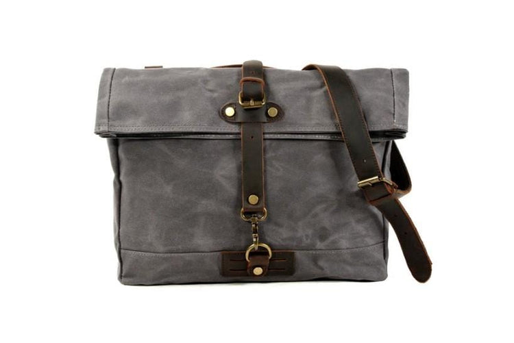 women's canvas crossbody messenger handbag in grey
