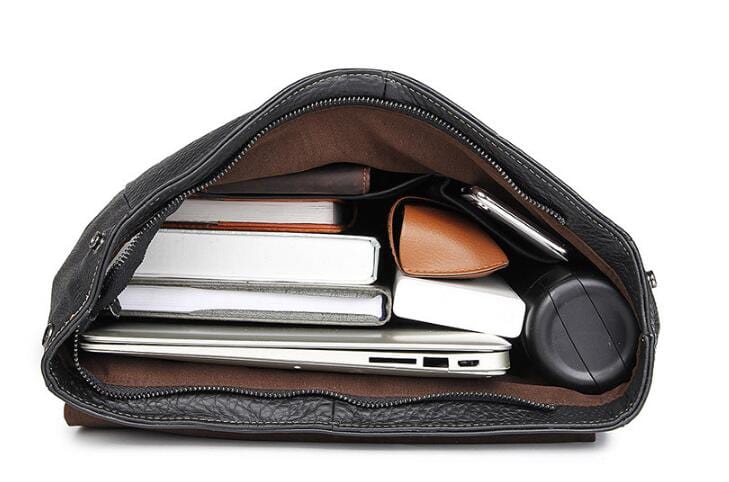 genuine leather baccpack purse black