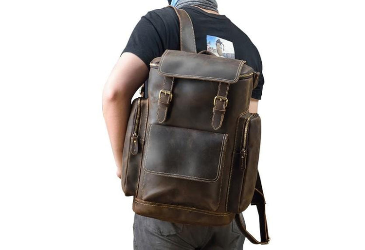 designer genuine leather backpack purse
