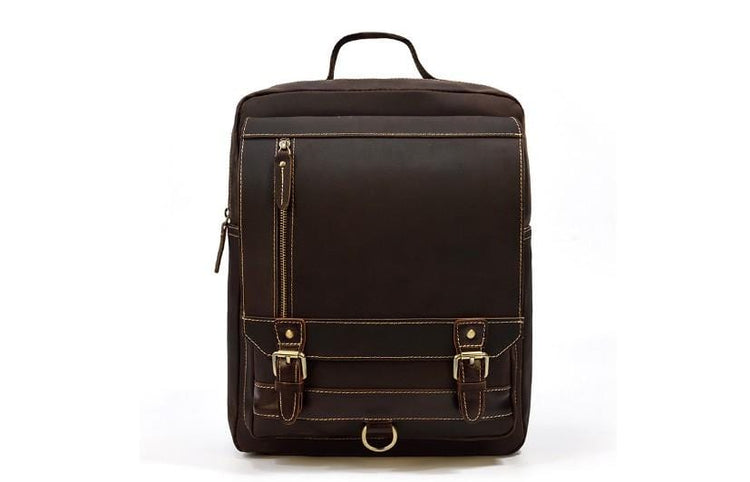 brown leather backpack handbag purse