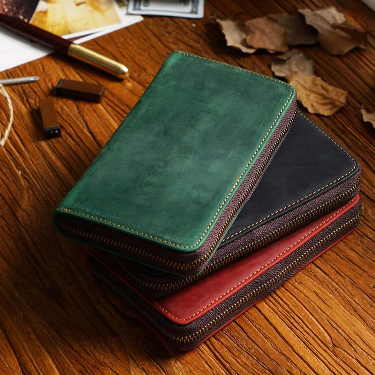 Zippered Sketcher Leather Pencil Case Pen Bag Box