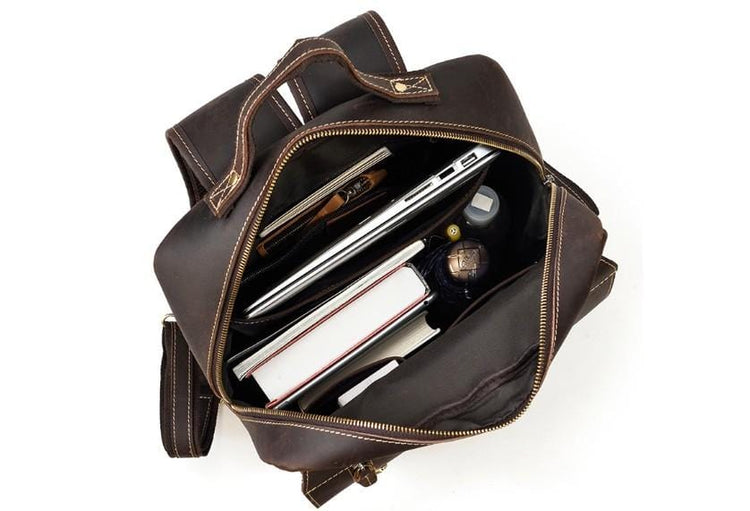 small black leather backpack