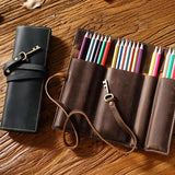 sketch School Leather Pencil Case Pen Roll