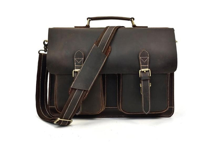 brown leather mens messenger