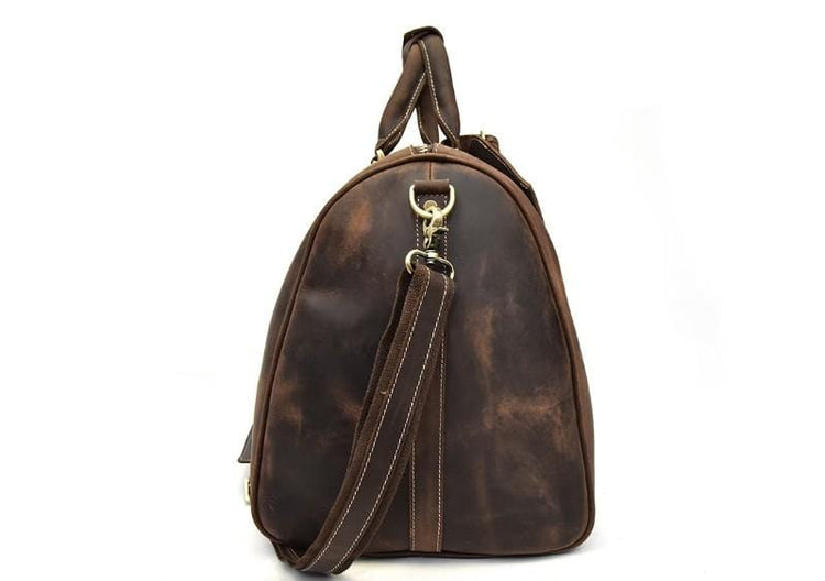 vintage leather luggage handmade duffel