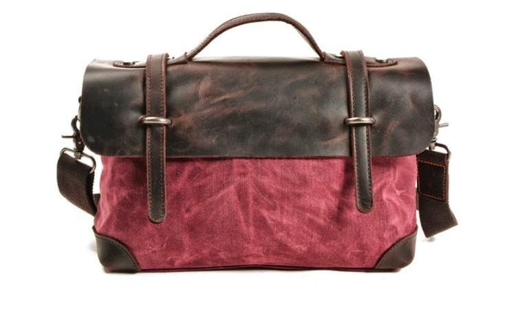 canvas & leather messenger bag