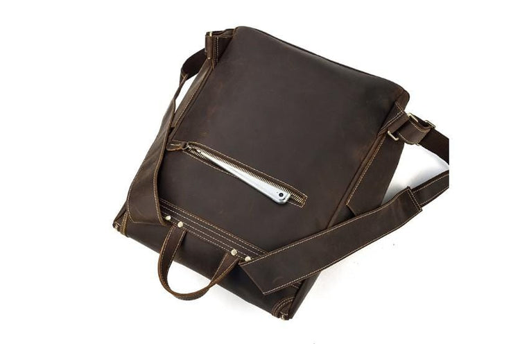 leather work and business backpack