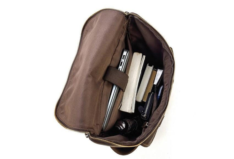 leather work backpack for travel