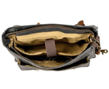distressed canvas leather messenger bag