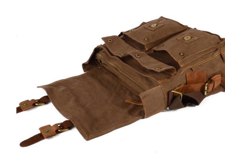 coffee canvas messenger bag