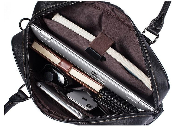 mens black leather messenger bag