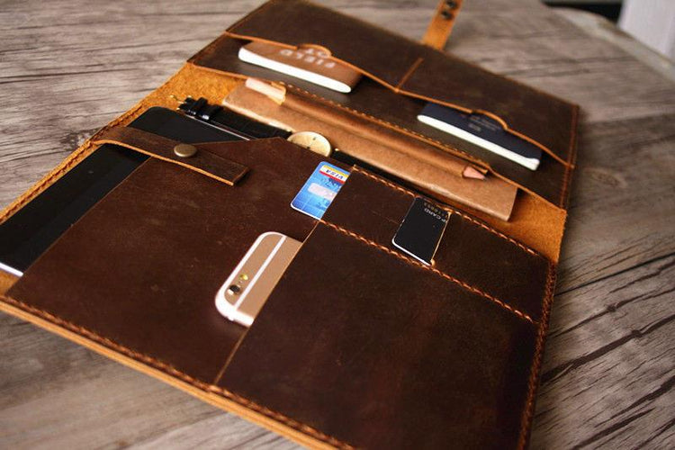 brown leather padfolio