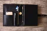 handmade black leather legal pad holder