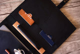 black leather legal pad padfolio
