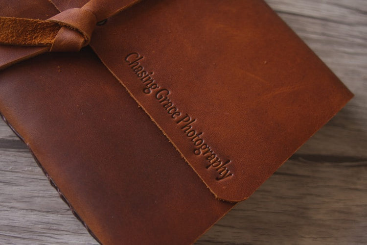 embossed leather guest sign in book album