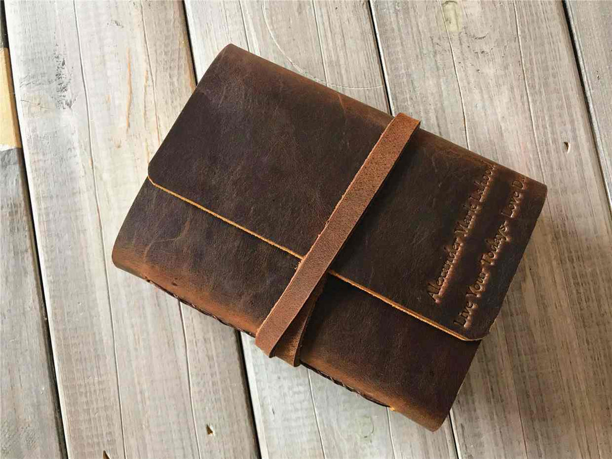 Handcrafted Large Leather Bound Sketchbook – LeatherNeo