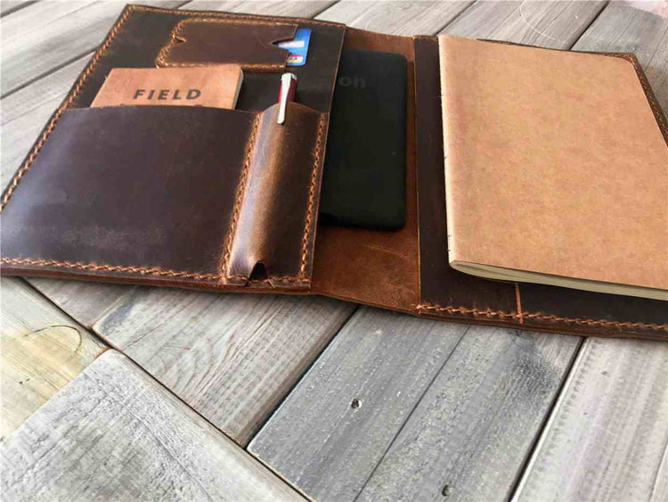 Refillable A5 Leather Notebook Journal Cover