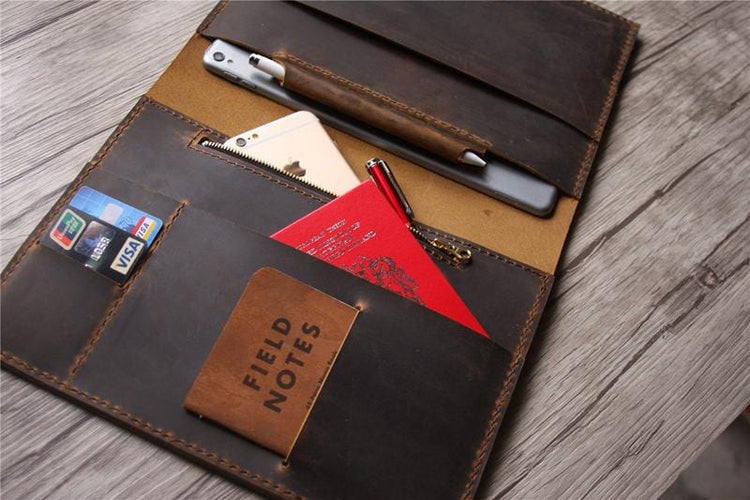 brown leather padfolio