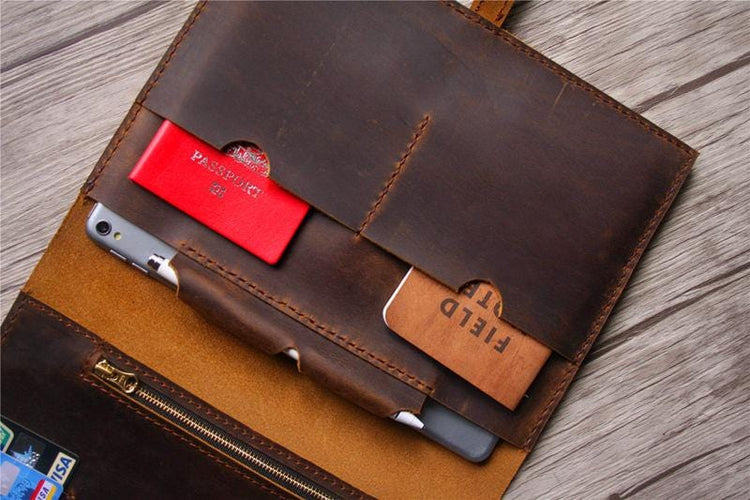 personalized mens leather portfolio