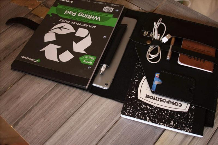 black leather ipad protective case