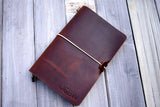Personalized Leather Travel Bullet Journal Notebook