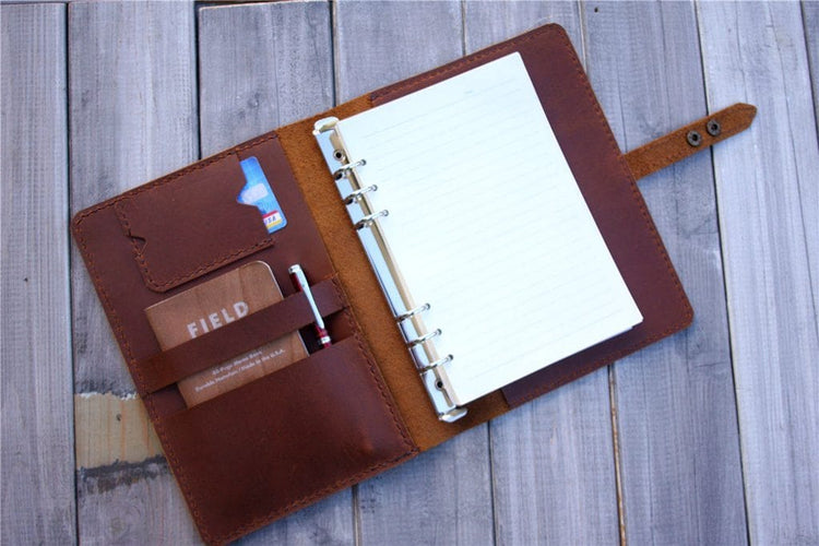 handmade leather weekly planner