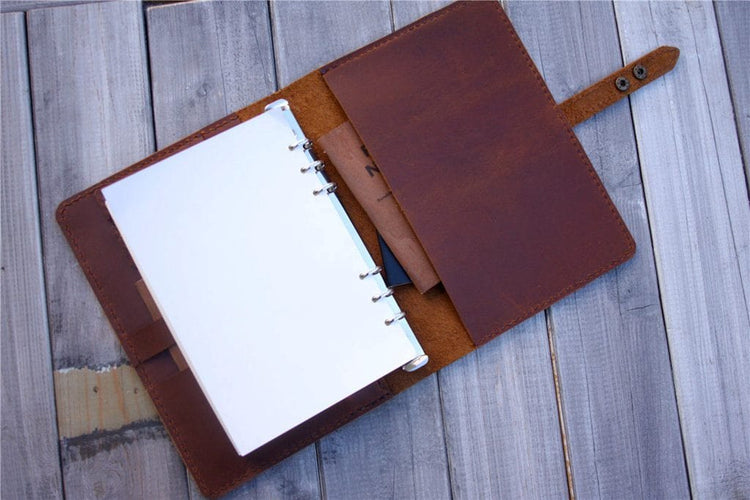 custom leather weekly bullet binder planner