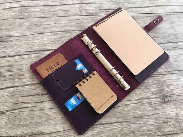 Purple Leather Binders Folder