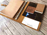Carnet de notes en cuir rechargeable personnalisé