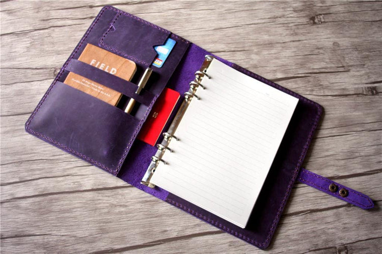 handmade leather binder vacation planner