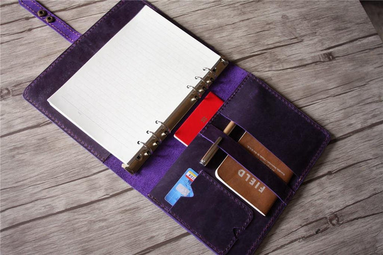 violet leather bullet vacation planner