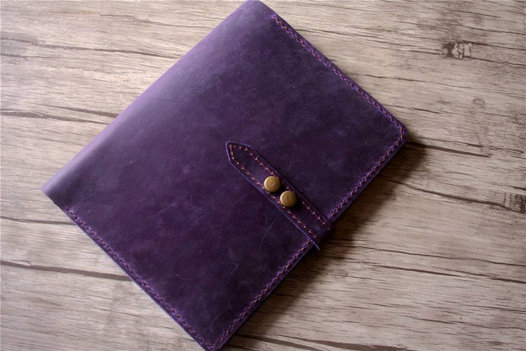 purple leather binder notebook cover