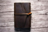 handmade leather funeral memory book