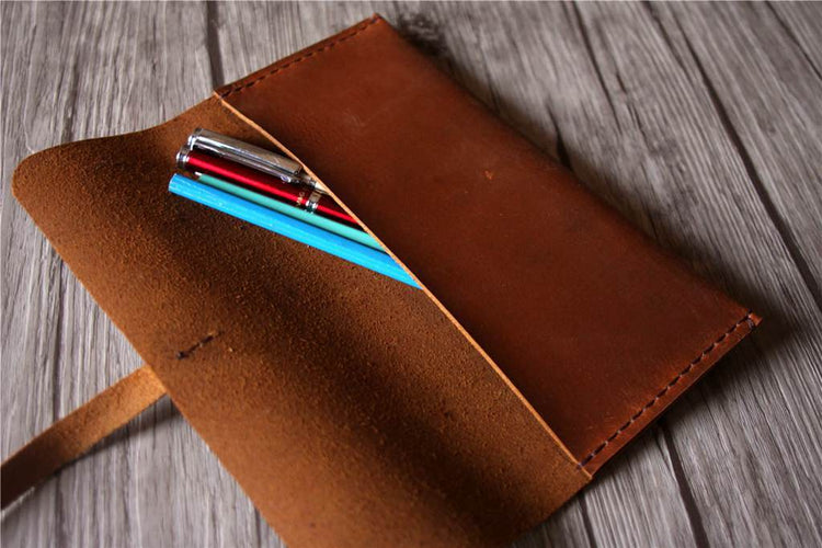 handmade leather pen case