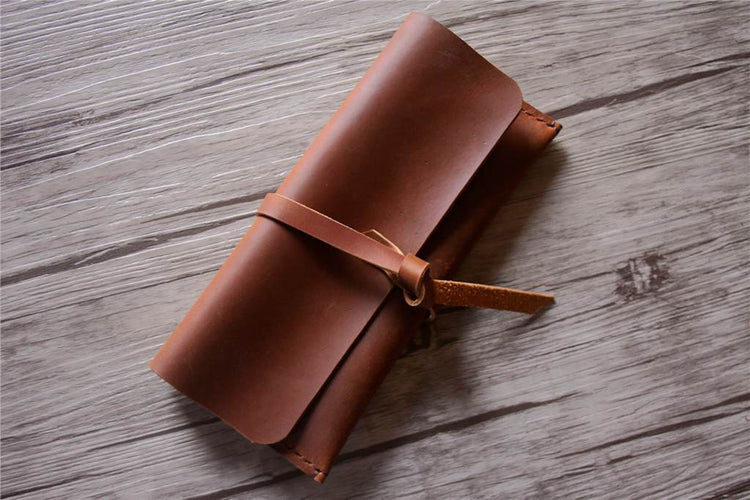 saddle leather pen bag