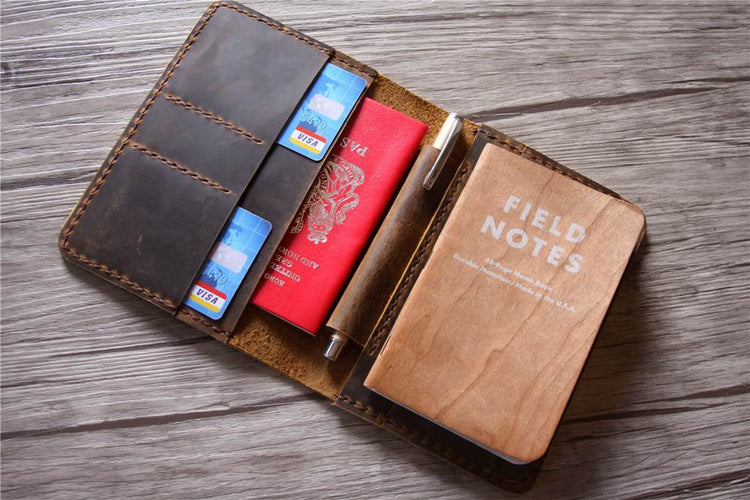 personalized leather passport wallet