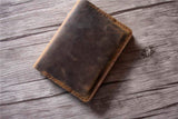 distressed brown field notes wallet