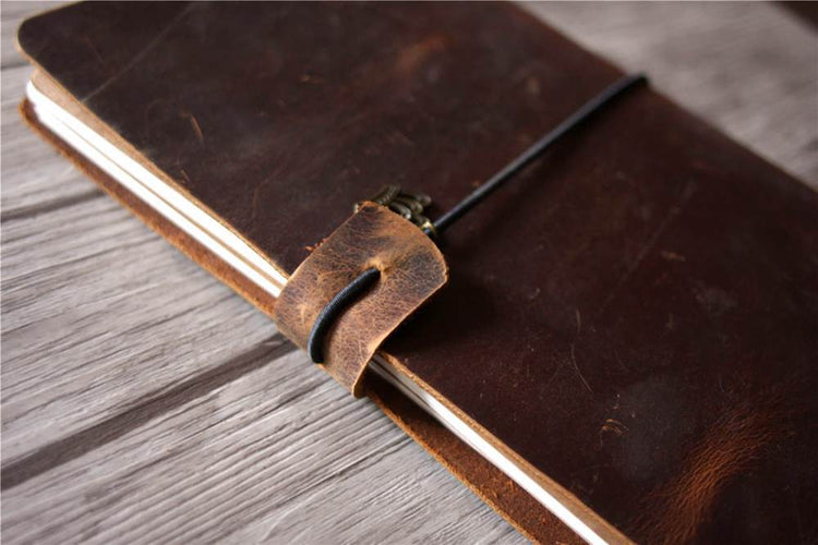 Vintage Brown Leather Refillable Bound Journal