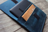 handmade blue leather kindle voyage sleeve