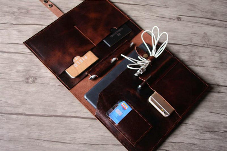 custom A4 leather business writing folder