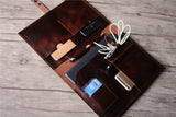 custom A4 leather business writing folder