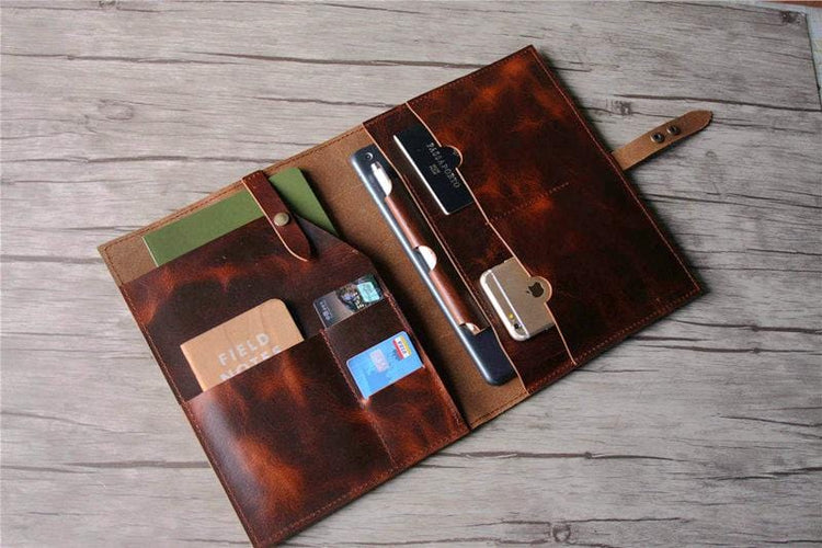 personalized leather portfolio