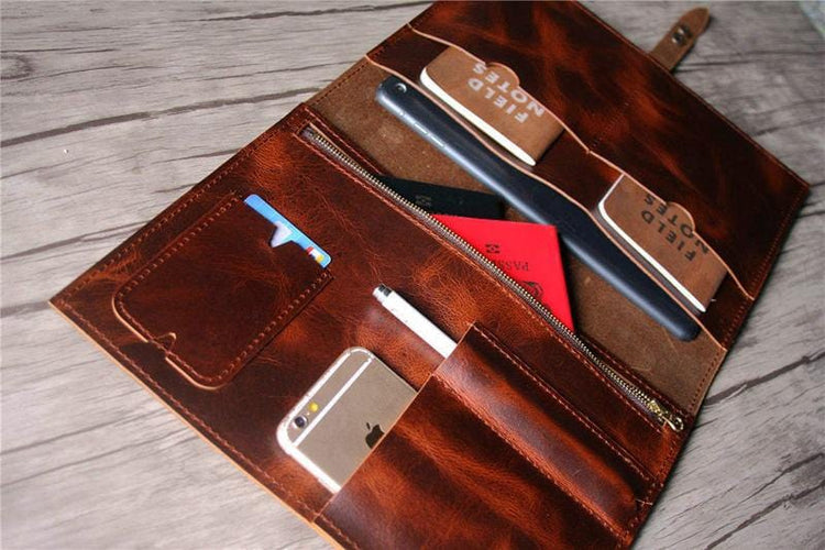 personalized leather document folder