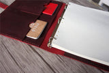 A4 leather ring binder portfolio holder