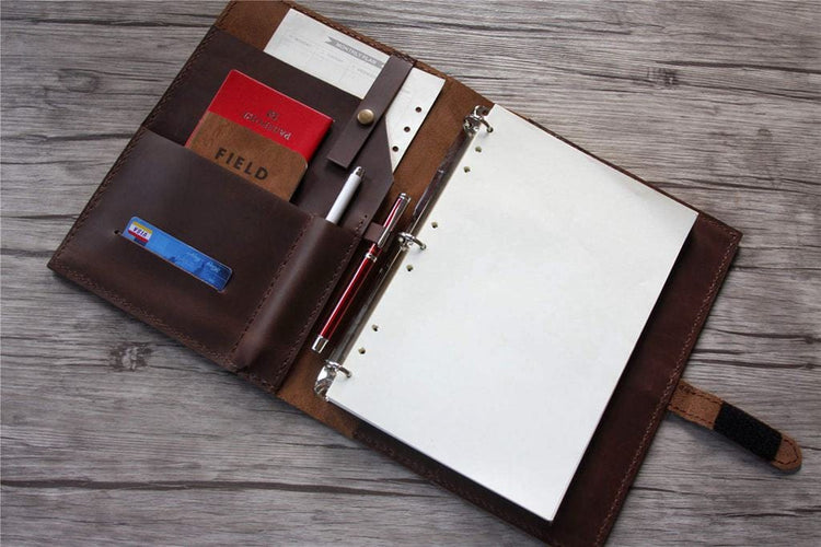leather business binder planner