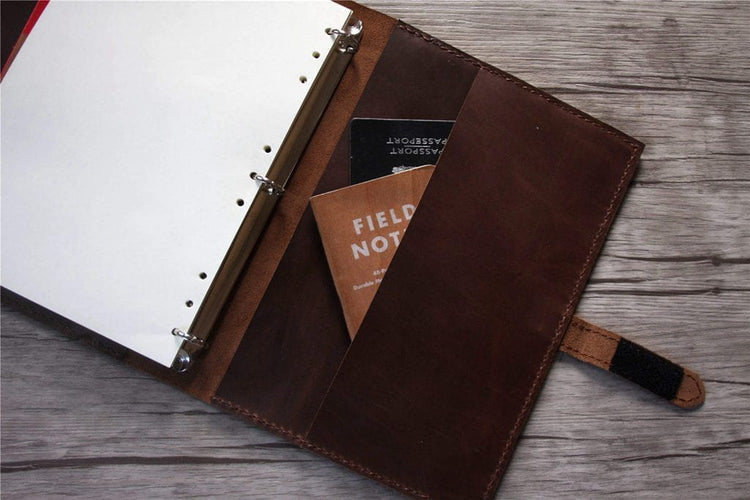 refillable leather binder planner notebook