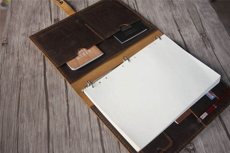 leather three ring binder organizer