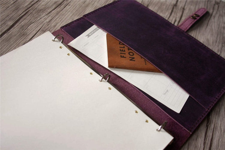 rustic leather zipper binder